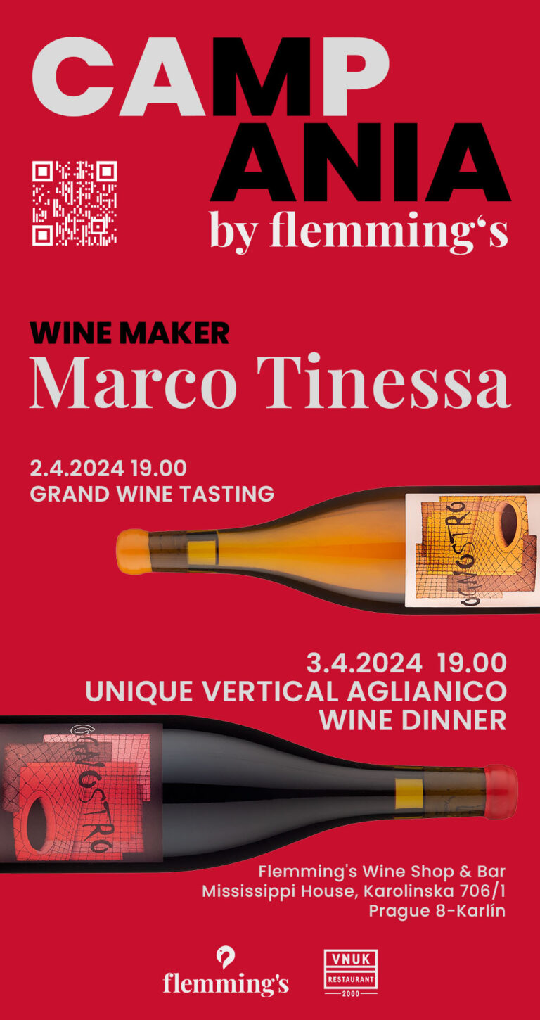 MARCO TINESSA -UNIKÁTNÍ VERTIKÁLNÍ OCHUTNÁVKA VÍN S VEČEŘÍ ve Flemming’s Wine Shop & Bar